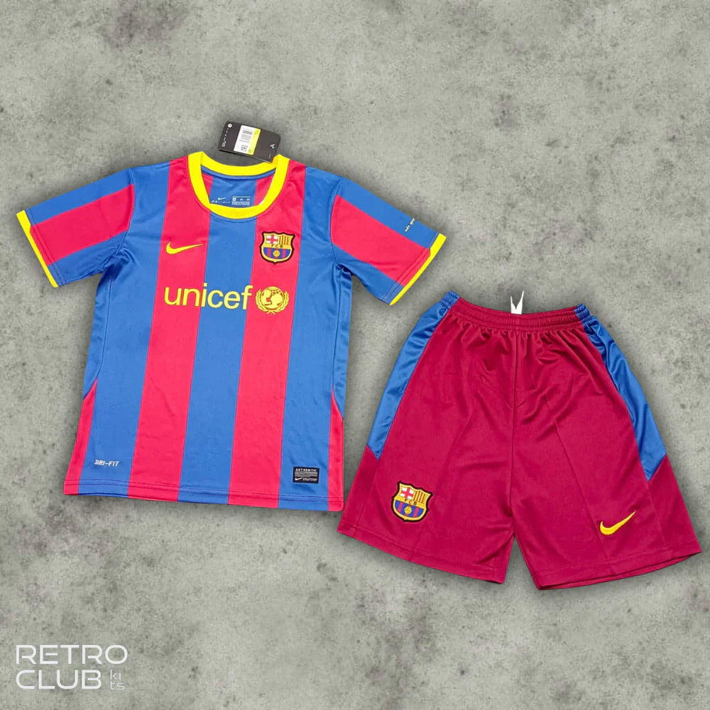 Ensemble Maillot et Short Enfant Barcelone Classique 2010/11 Messi 10