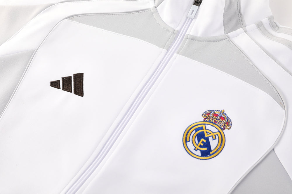 Real Madrid Pre Match White-Grey Jacket Suit