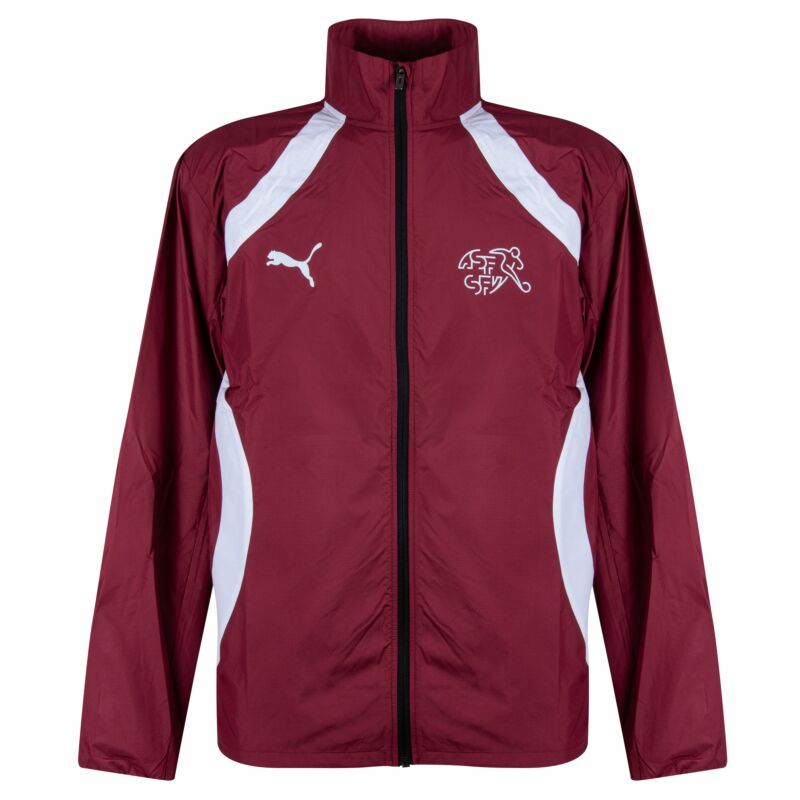 Switzerland Pre-Match Woven Jacket - Red 2024-2025