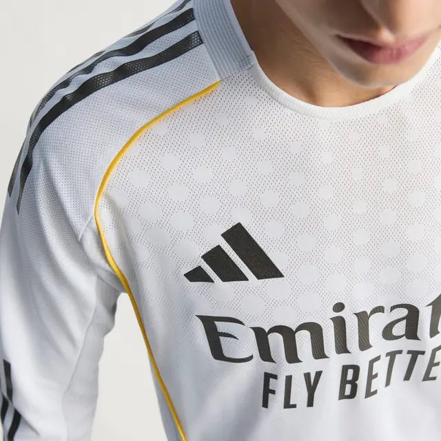 Real Madrid Home Player Version Long Sleeve Jersey 2025/26
