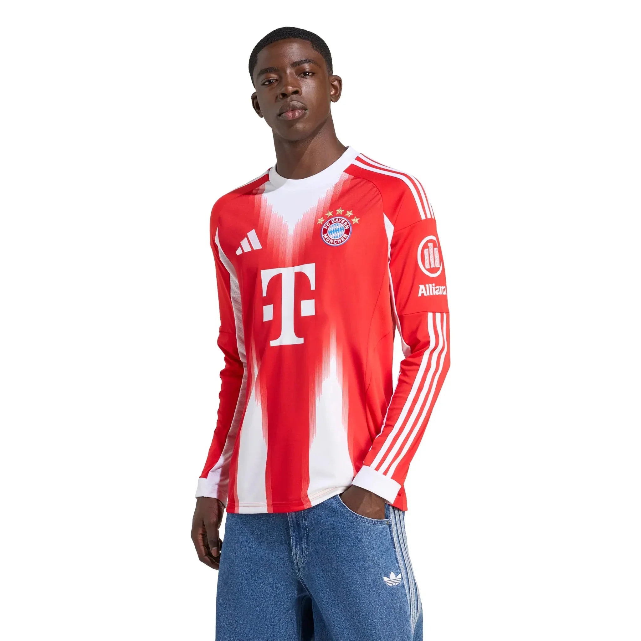 Bayern Munich 2025-26 Men's Stadium Home Long-Sleeve Soccer Jersey