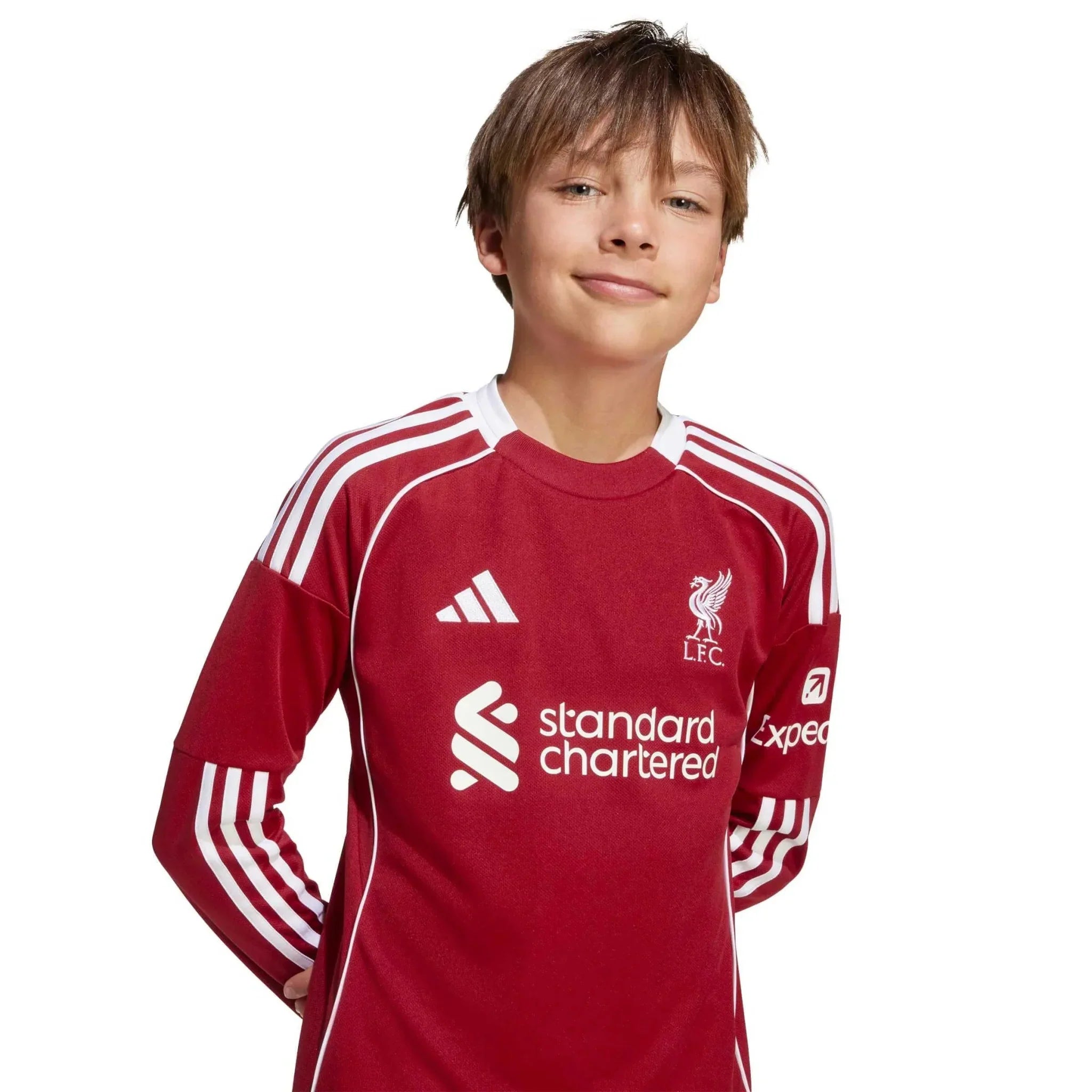 Liverpool 2025-26 Youth Stadium Home Long-Sleeve Soccer Jersey