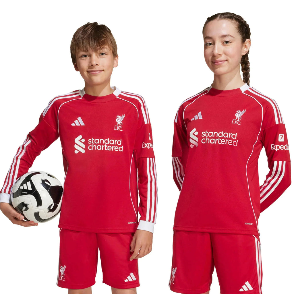 Liverpool 2025-26 Youth Stadium Home Long-Sleeve Soccer Jersey