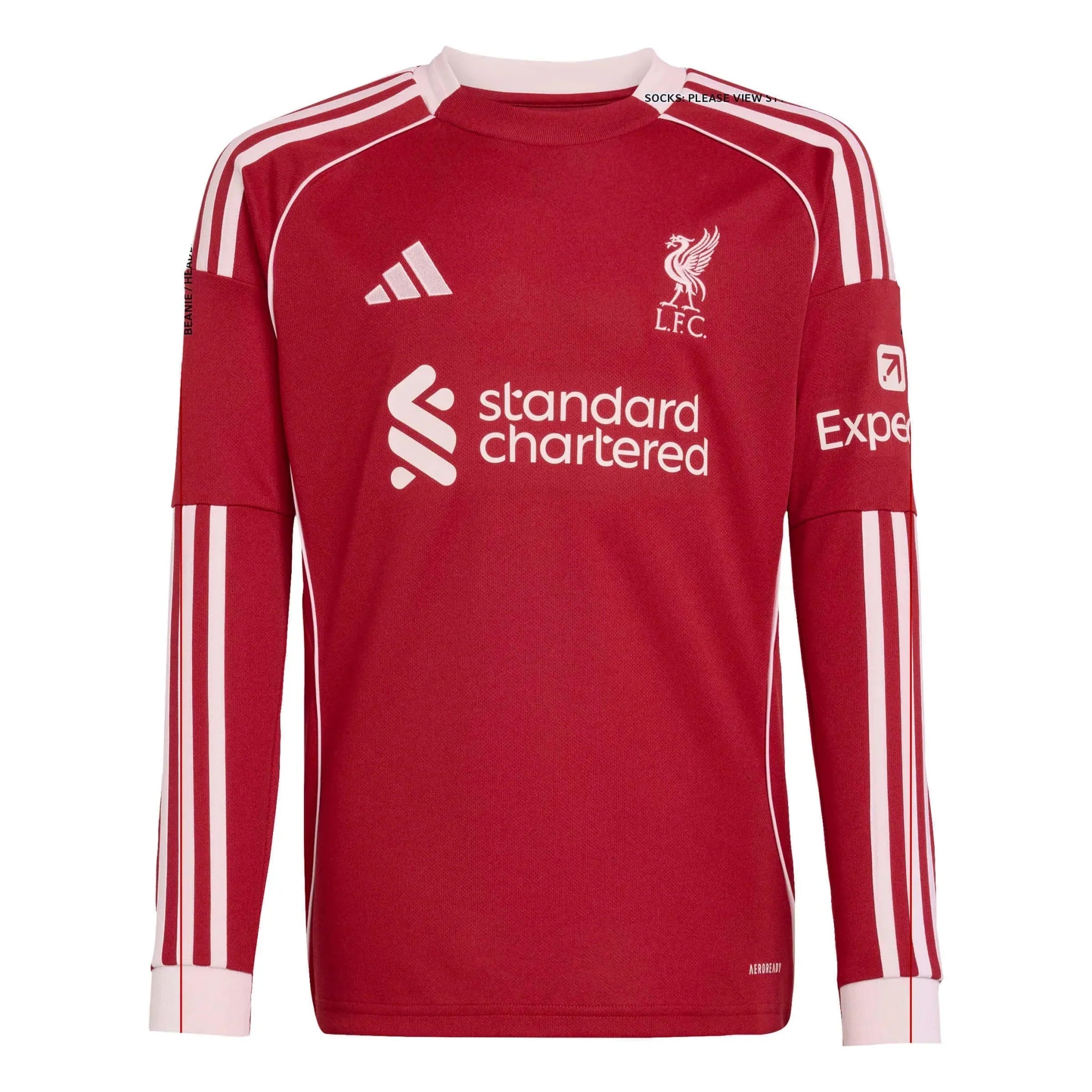 Liverpool 2025-26 Youth Stadium Home Long-Sleeve Soccer Jersey