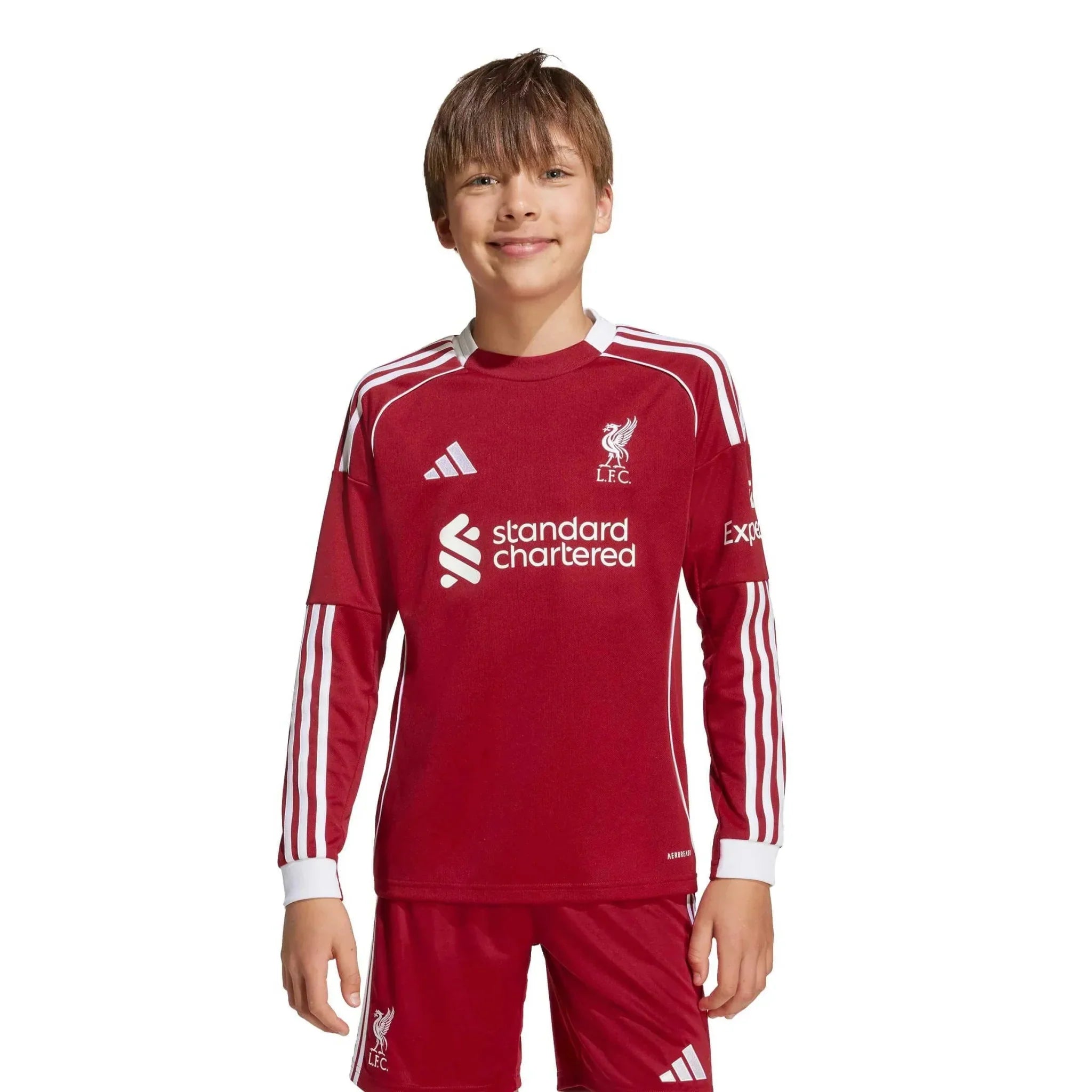 Liverpool 2025-26 Youth Stadium Home Long-Sleeve Soccer Jersey