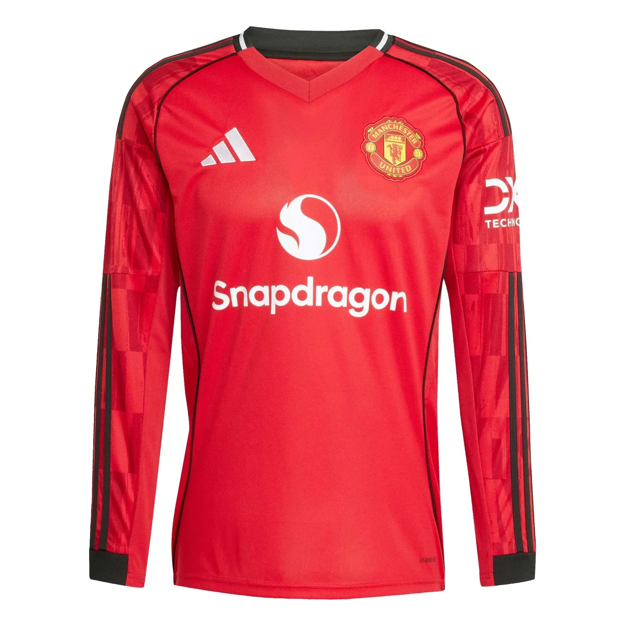 Manchester United 2025-26 Men's Stadium Home Long-Sleeve Soccer Jersey