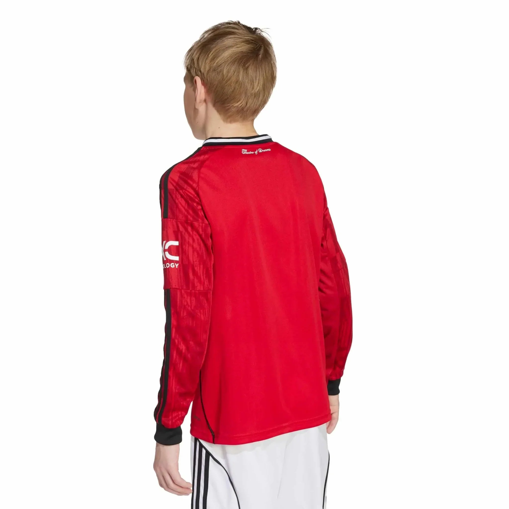 Manchester United 2025-26 Youth Stadium Home Long-Sleeve Soccer Jersey