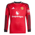 Manchester United 2025-26 Youth Stadium Home Long-Sleeve Soccer Jersey