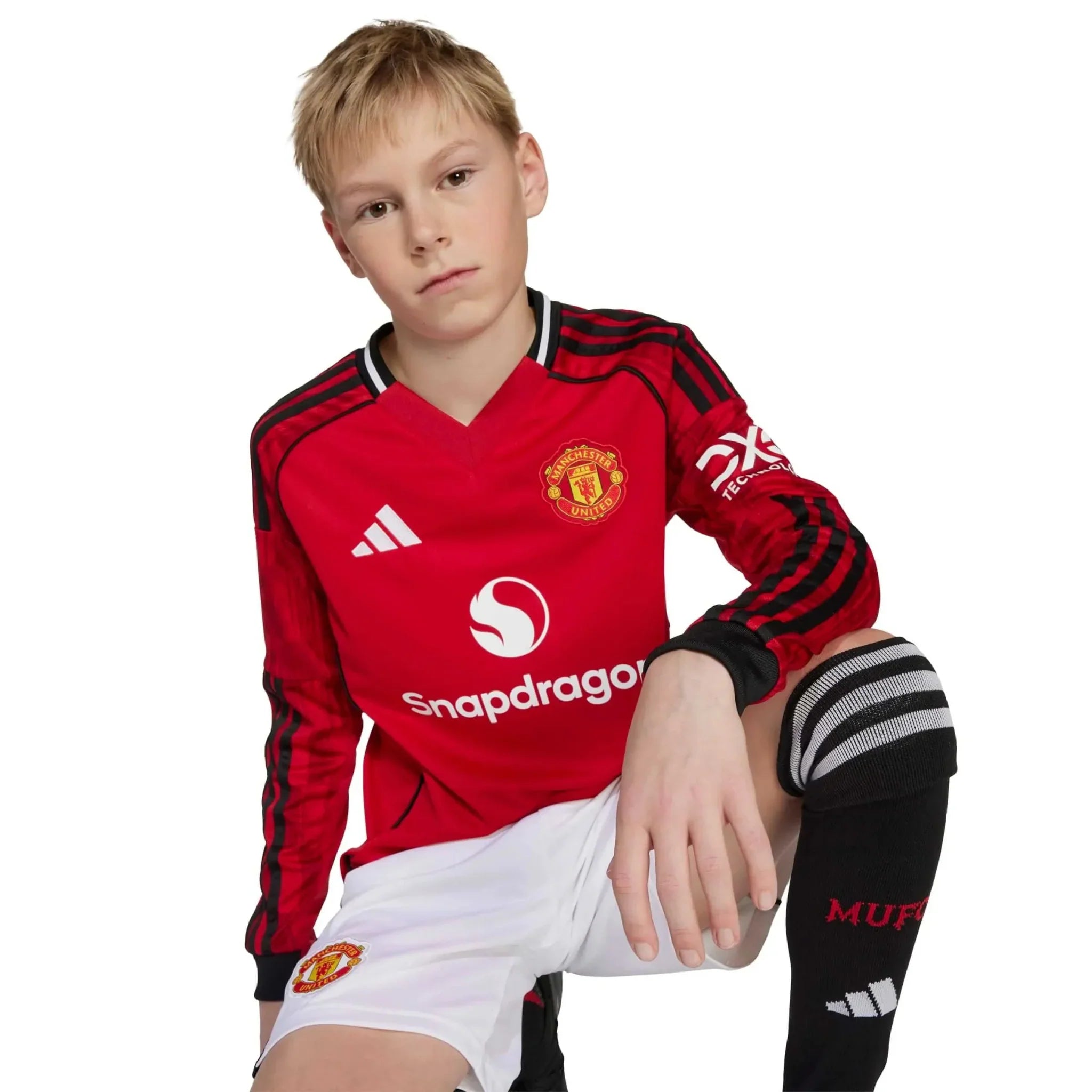 Maillot de football à manches longues domicile Manchester United 2025-26 Youth Stadium