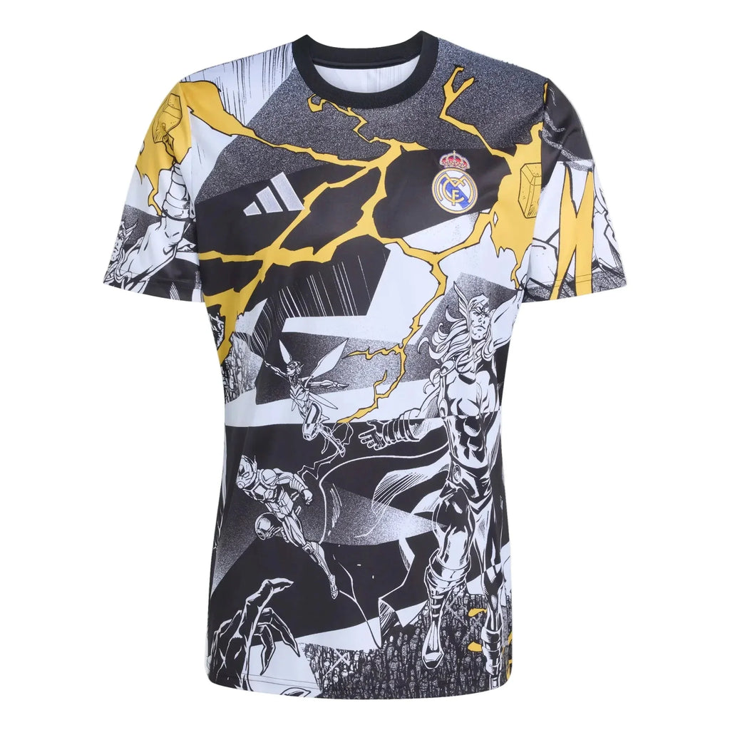 Real Madrid 2025-26 Men's Avengers Pre-Match Soccer Jersey