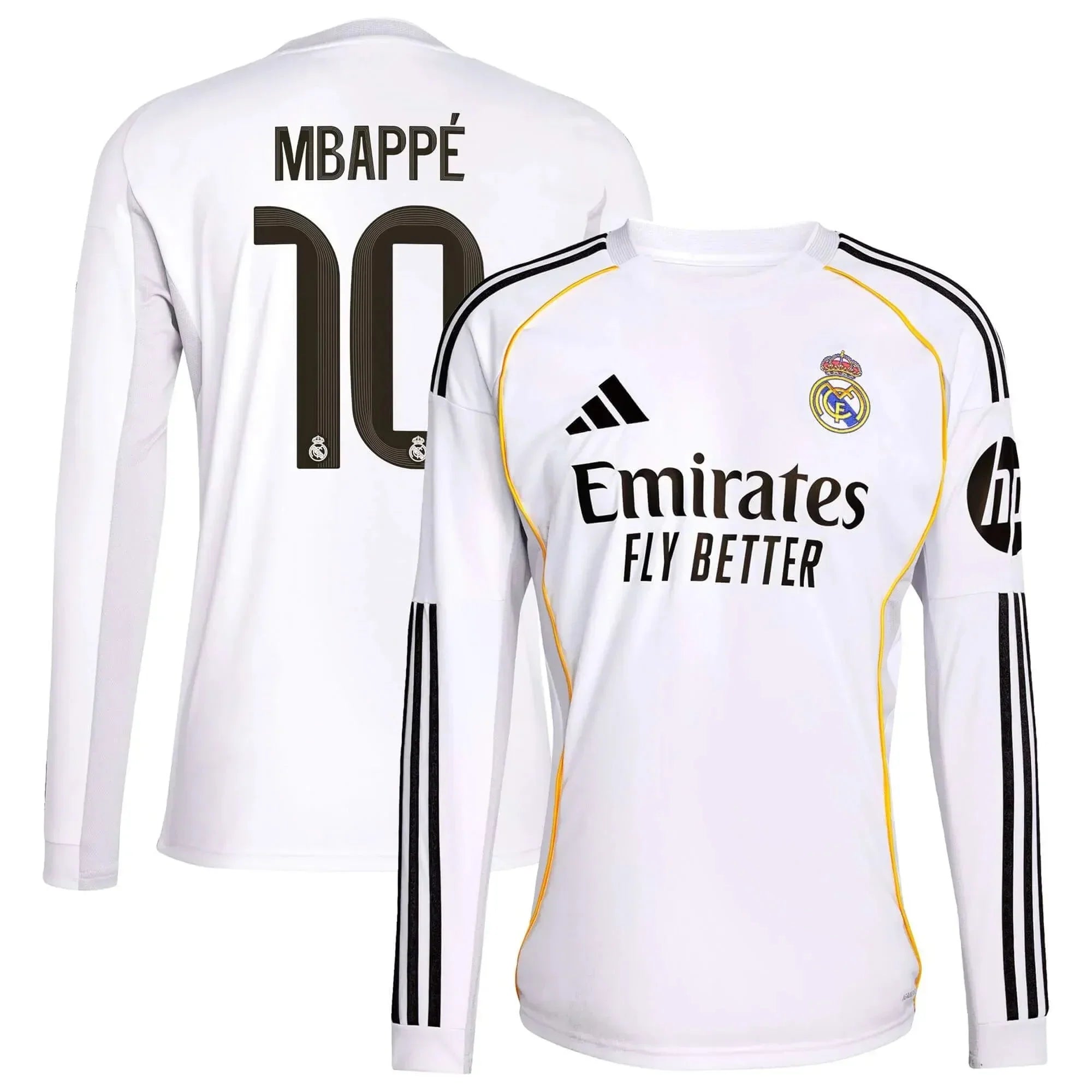 2025-26 Real Madrid Men's Stadium Home Long-Sleeve Soccer Jersey