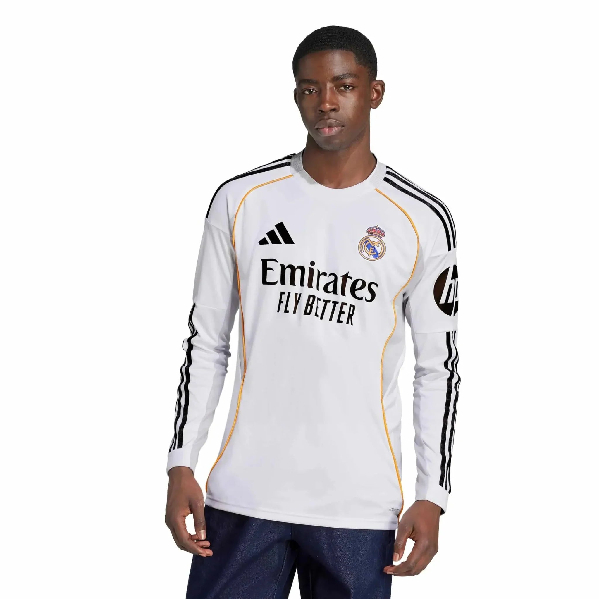 2025-26 Real Madrid Men's Stadium Home Long-Sleeve Soccer Jersey