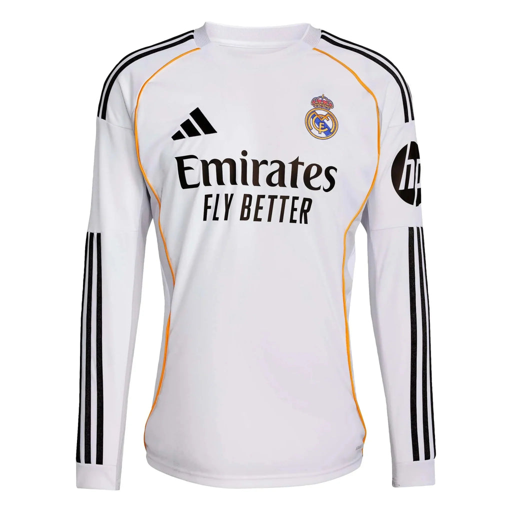 2025-26 Real Madrid Men's Stadium Home Long-Sleeve Soccer Jersey