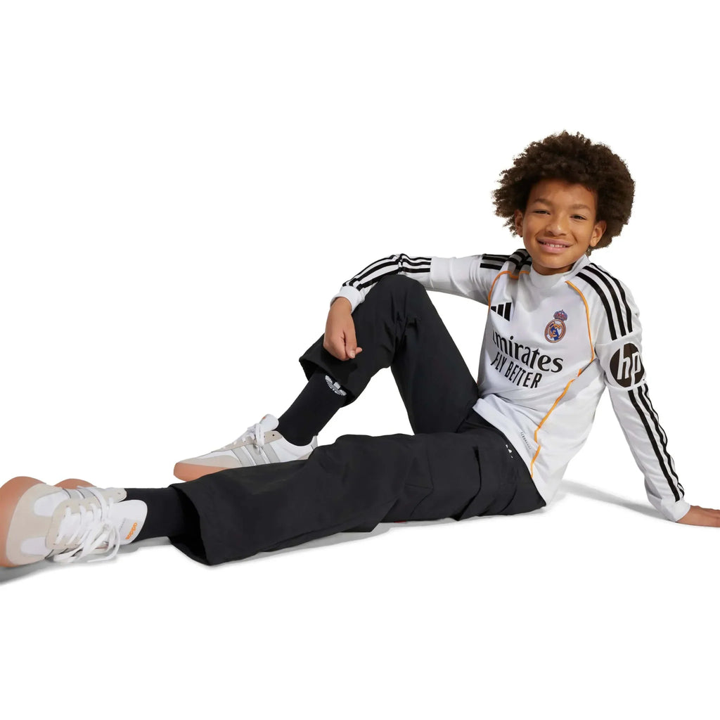 2025-26 Real Madrid Youth Stadium Home Long-Sleeve Soccer Jersey