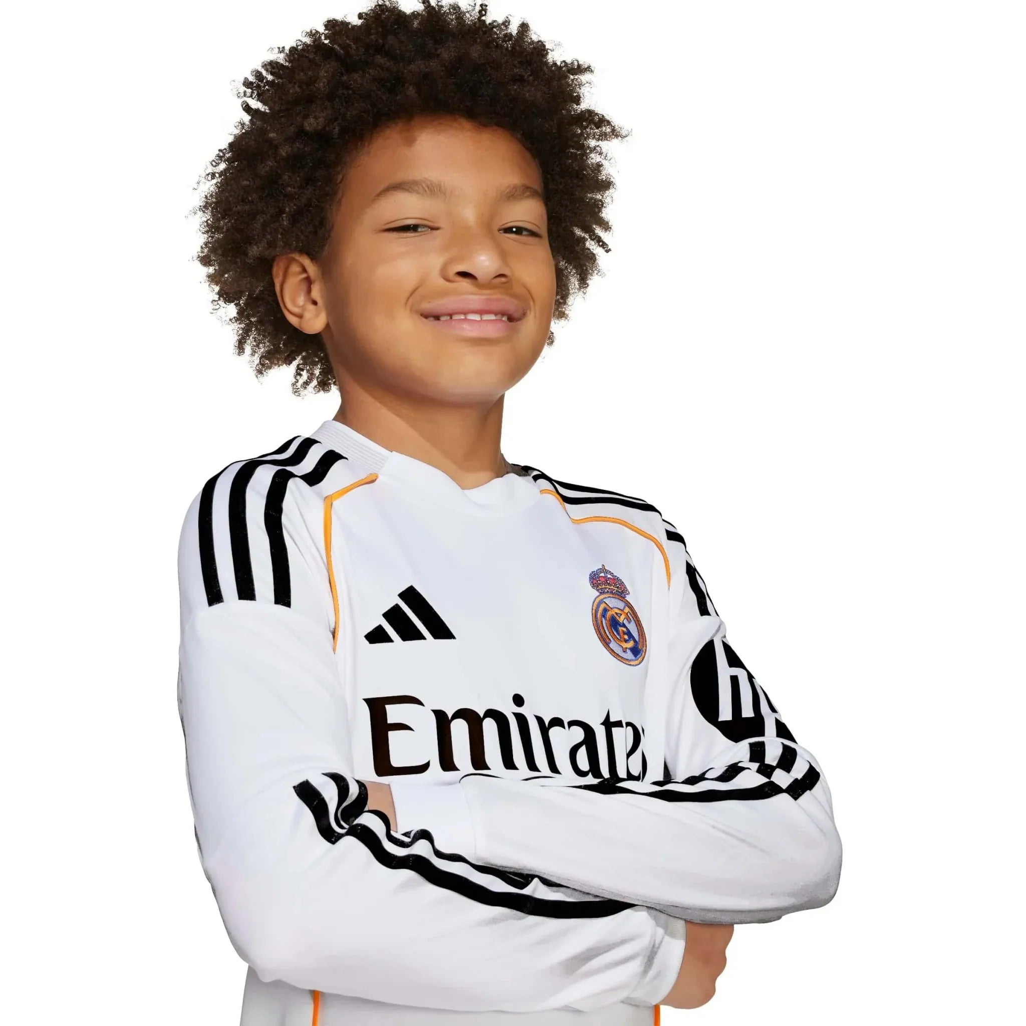 2025-26 Real Madrid Youth Stadium Home Long-Sleeve Soccer Jersey