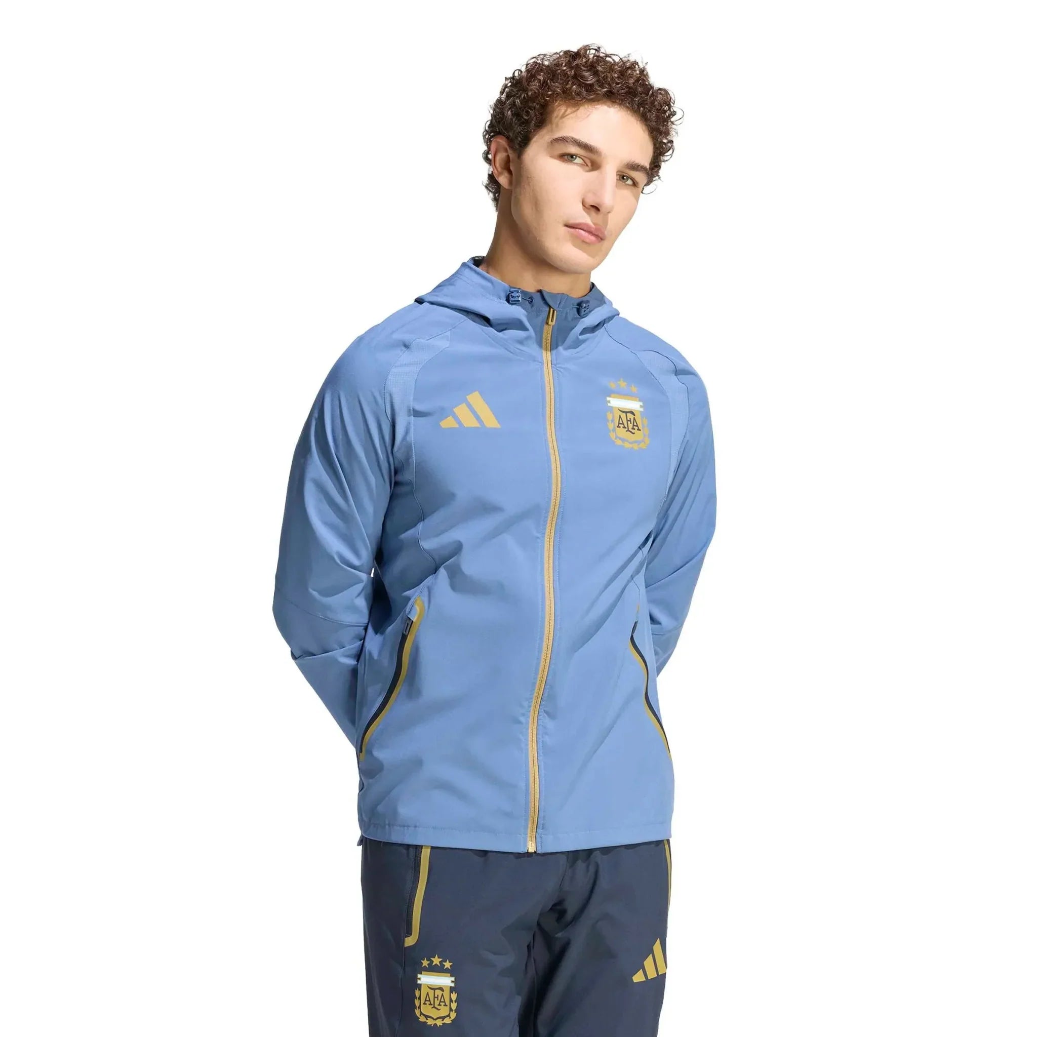 Coupe-vent Zippé Intégral Homme adidas Tiro Travel Argentine 2026