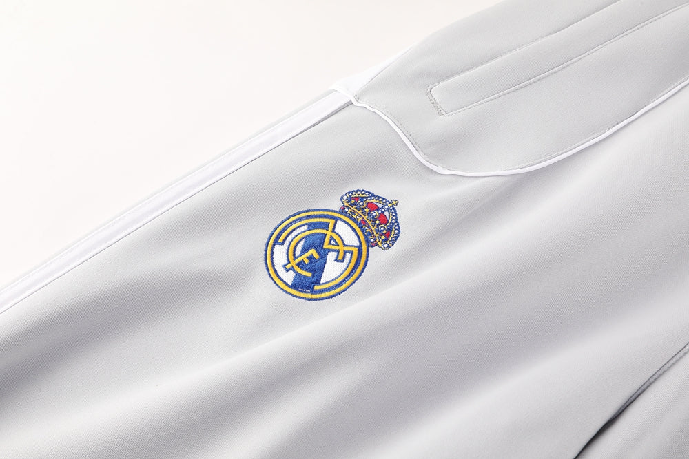 Real Madrid Pre Match White-Grey Jacket Suit