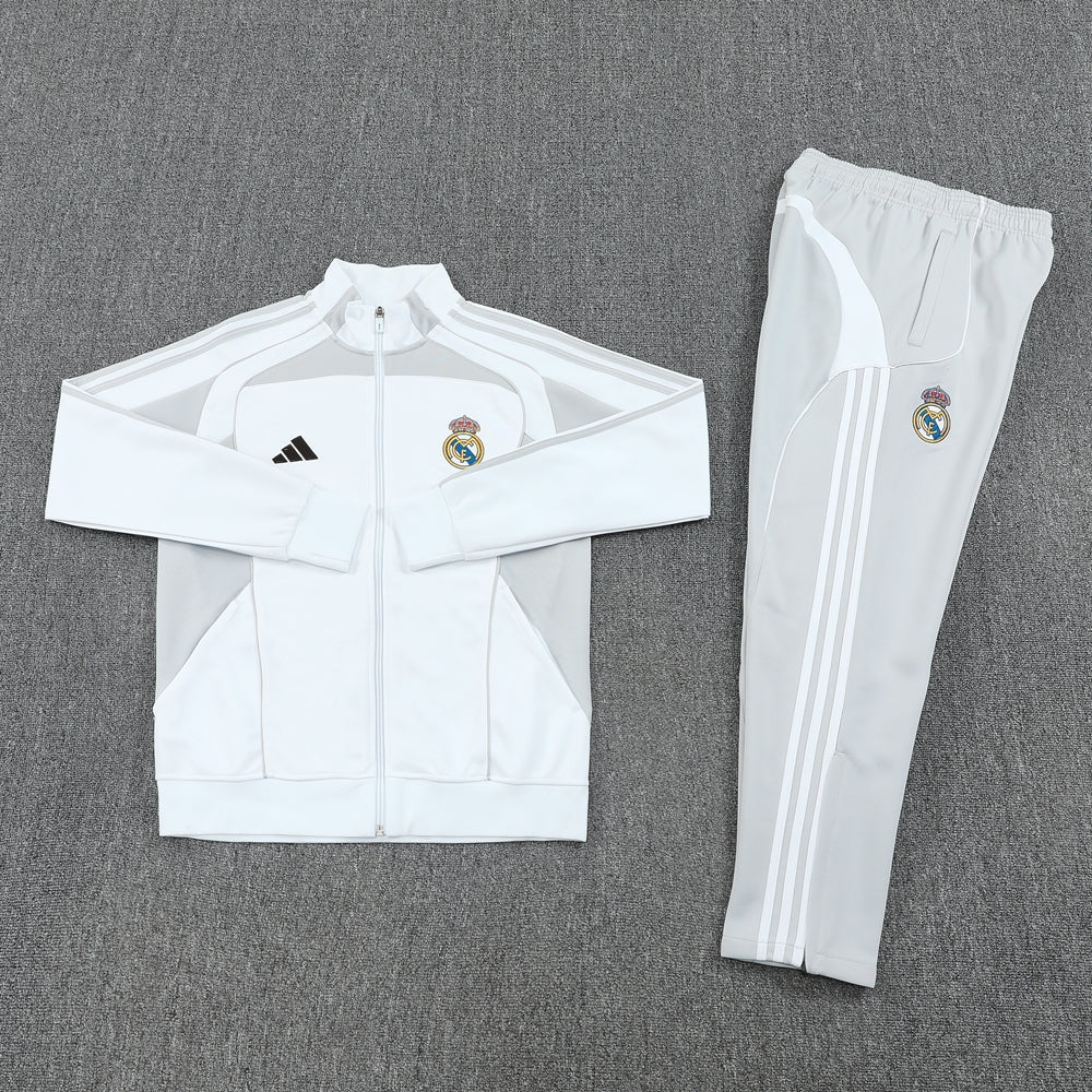 Real Madrid Pre Match White-Grey Jacket Suit