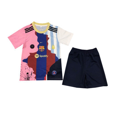 Kit enfant maillot mix club Lionel Messi