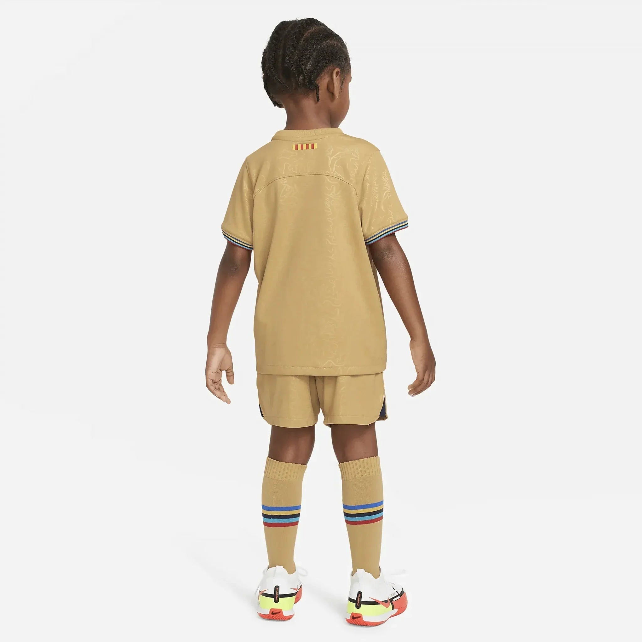 Barcelona 2022-23 Away Little Kids Kit Gold-Navy