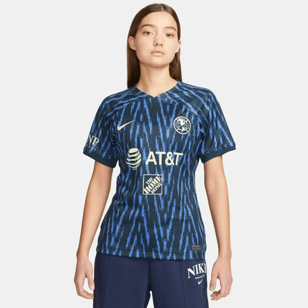 Club America 2022-23 Women's Away Jersey - Armory Navy-Lemon