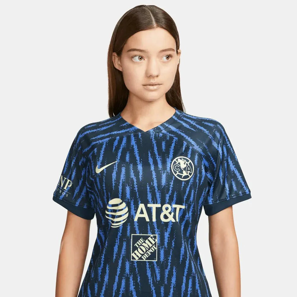Club America 2022-23 Women's Away Jersey - Armory Navy-Lemon
