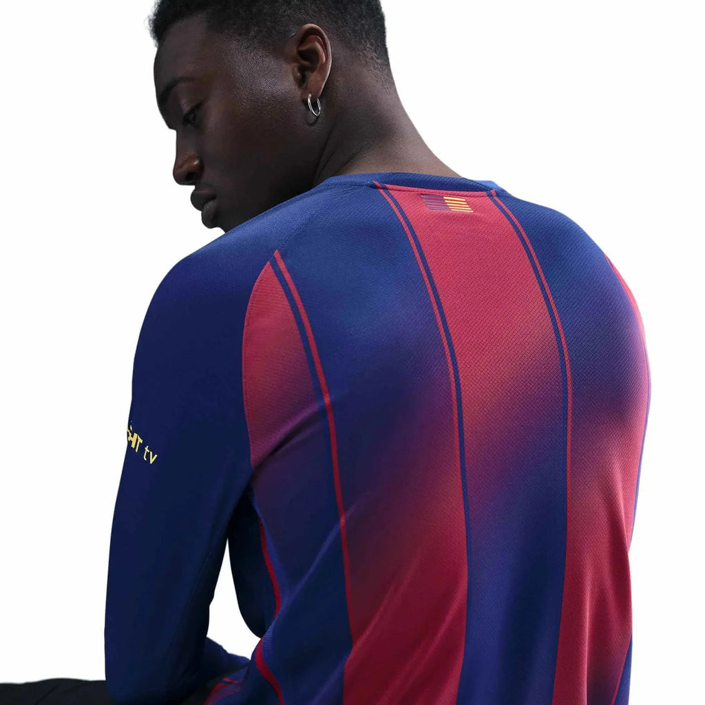 Barcelona 2025-26 Men's Stadium Home Long-Sleeve Soccer Jersey