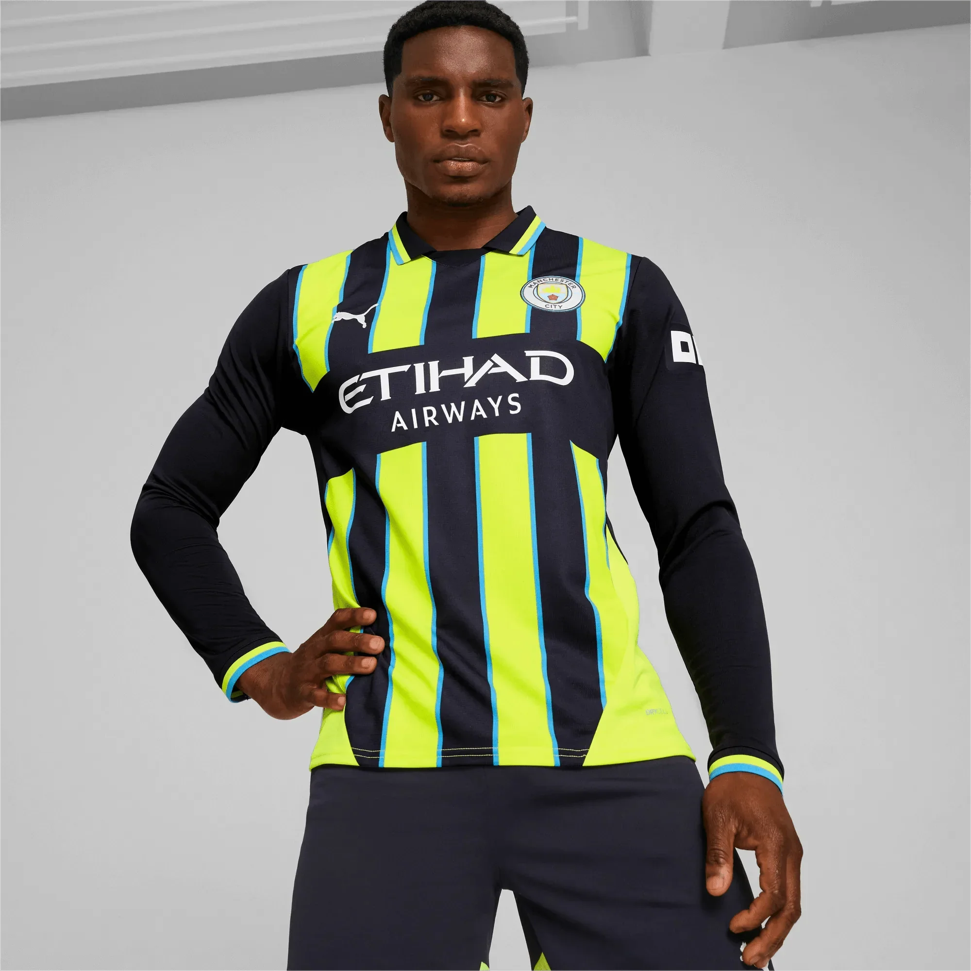 Manchester City 2024-25 Men's Long-Sleeve Stadium Away Jersey