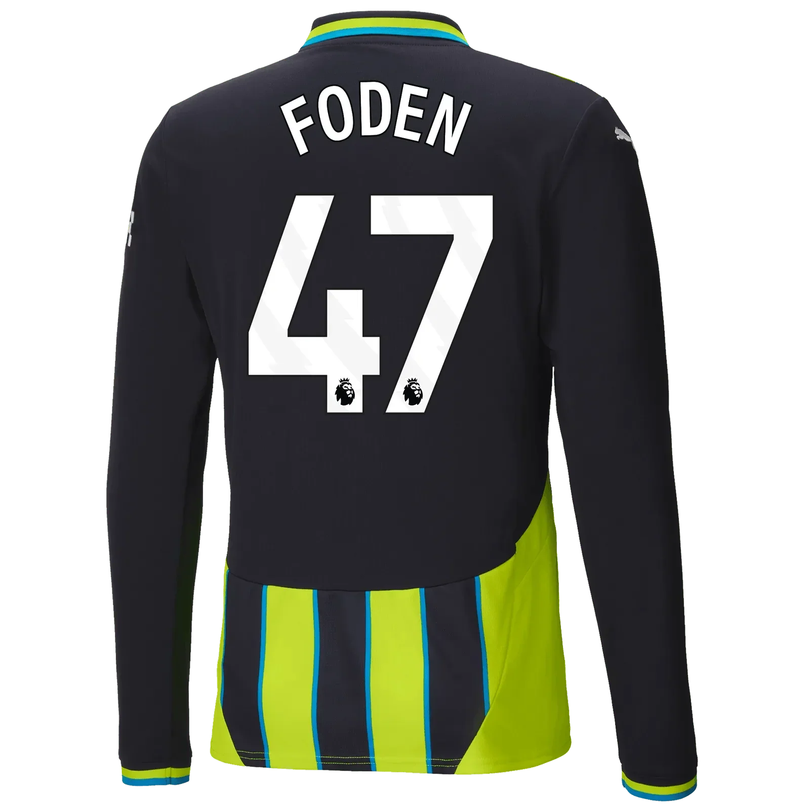 Manchester City 2024-25 Men's Long-Sleeve Stadium Away Jersey
