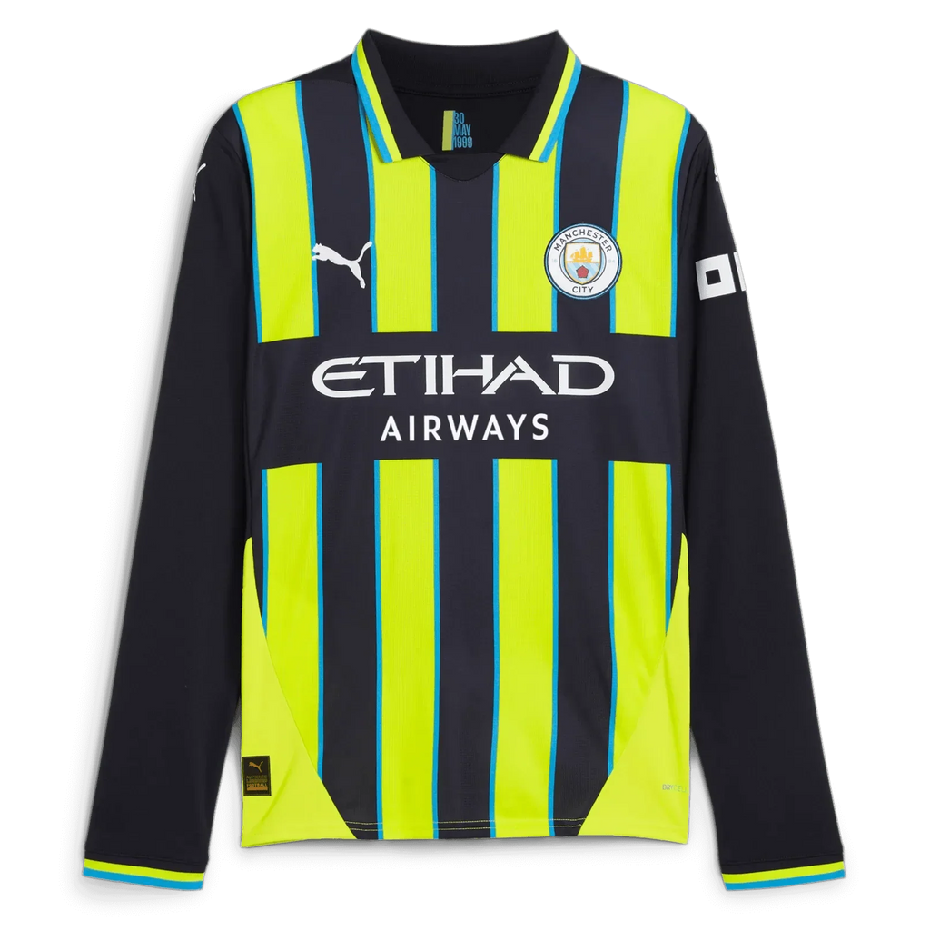 Manchester City 2024-25 Men's Long-Sleeve Stadium Away Jersey