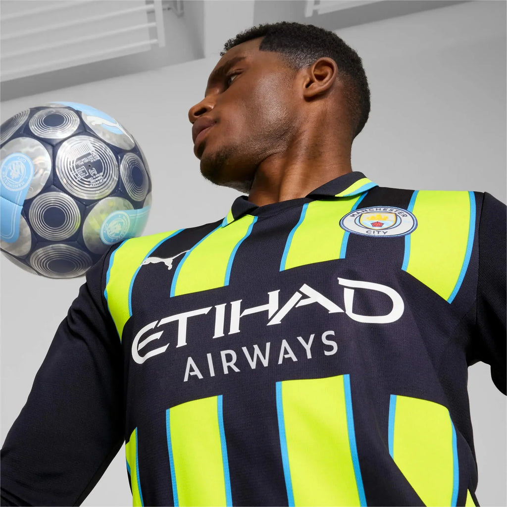 Manchester City 2024-25 Men's Long-Sleeve Stadium Away Jersey