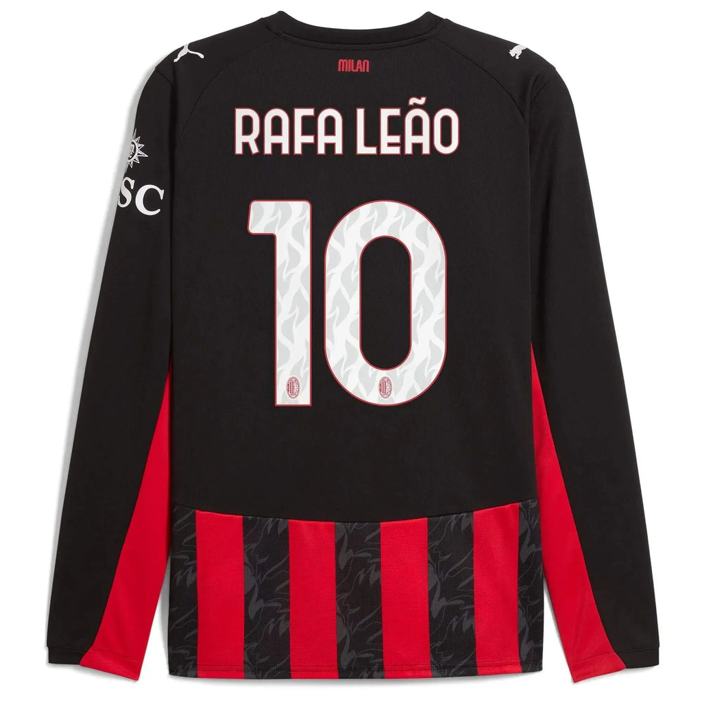 AC Milan 2025-26 Men's Stadium Home Long-Sleeve Soccer Jersey