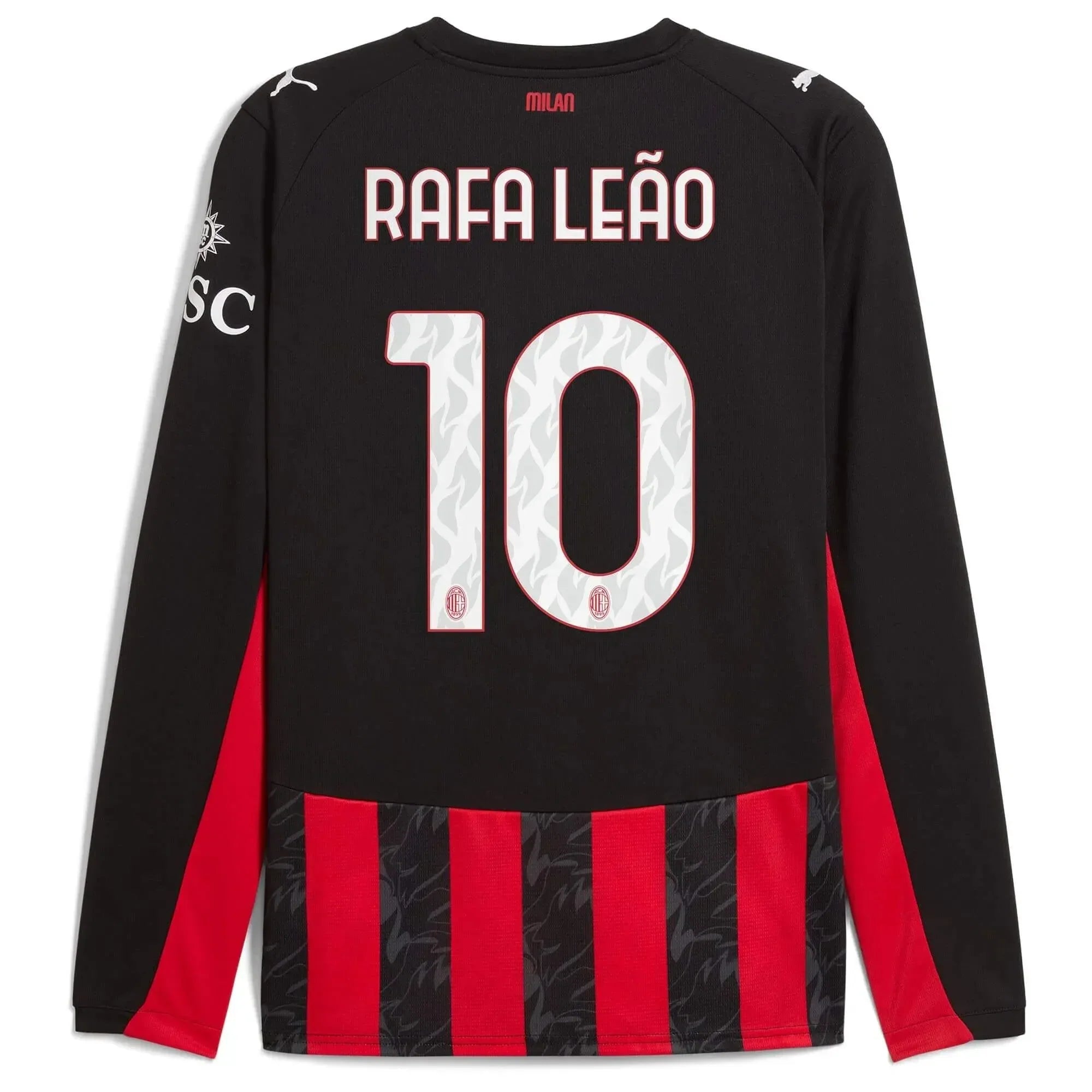 AC Milan 2025-26 Men's Stadium Home Long-Sleeve Soccer Jersey