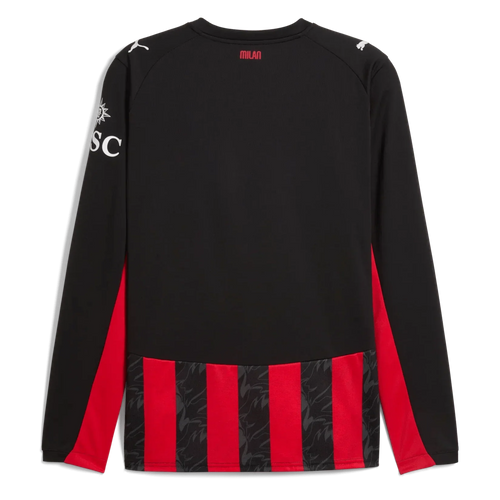 AC Milan 2025-26 Men's Stadium Home Long-Sleeve Soccer Jersey