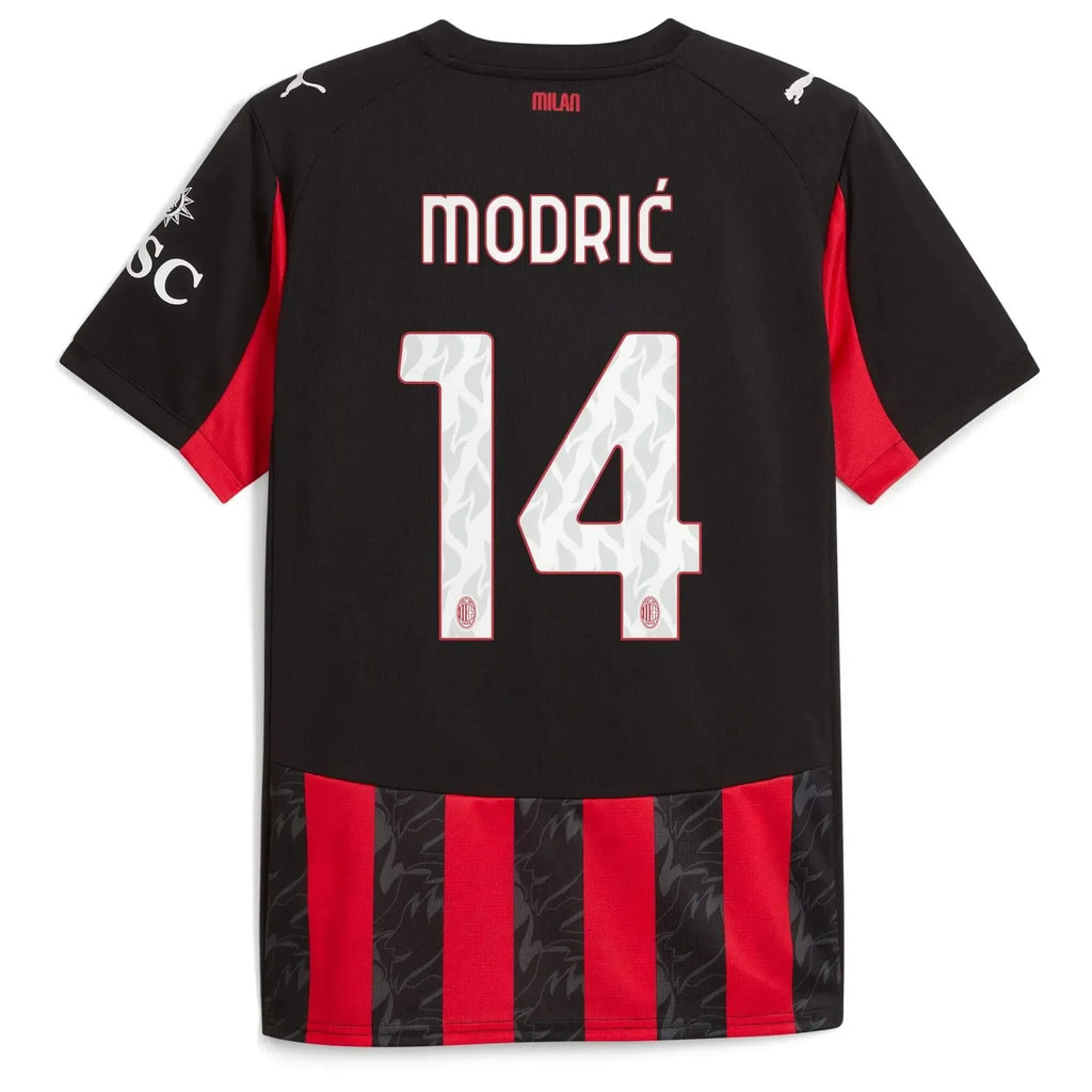 AC Milan 2025-26 Youth Stadium Home Soccer Jersey
