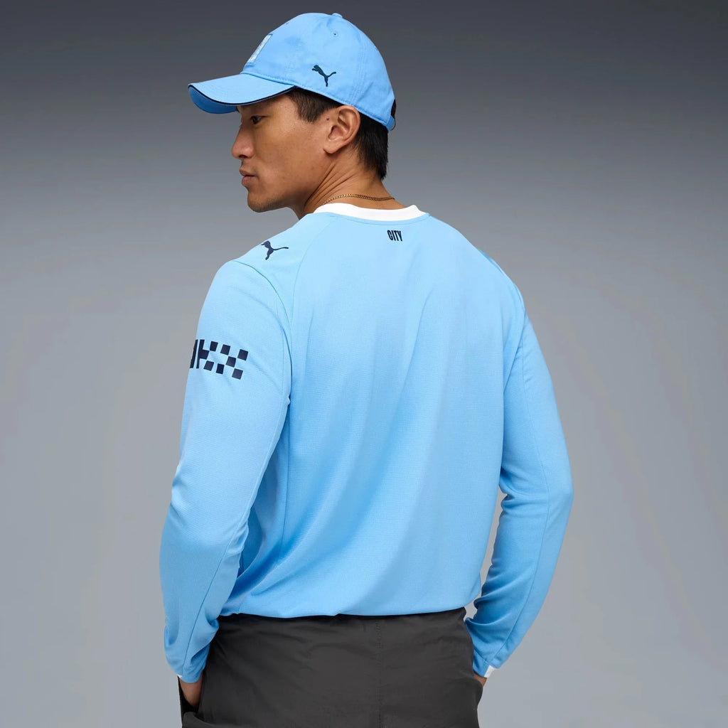 Manchester City 2025-26 Men's Stadium Home Long-Sleeve Soccer Jersey