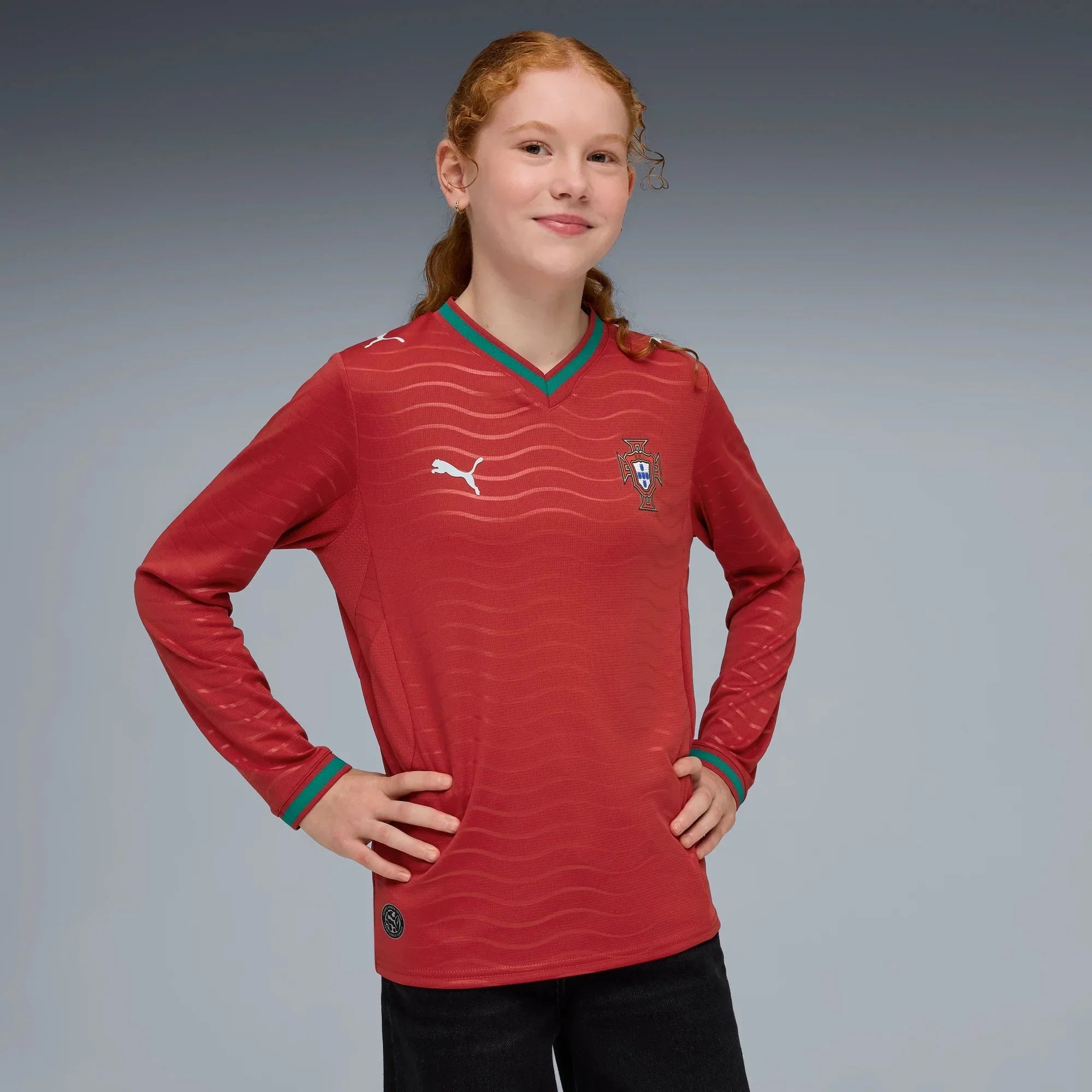 Portugal 2026 Youth Stadium Home Long-Sleeve Jersey